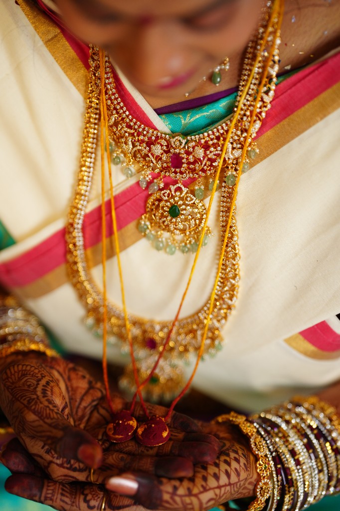 Mangalsutra details during the wedding ritual
